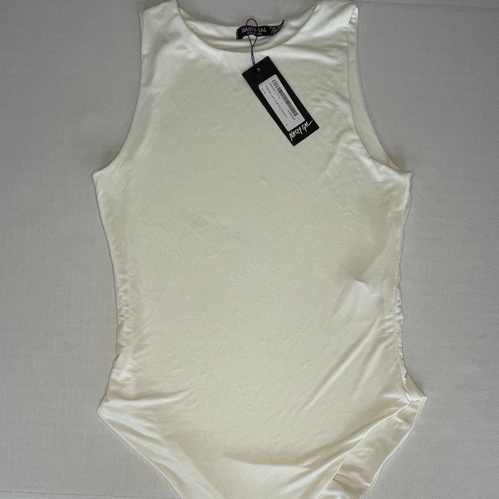 NEW Nasty Gal White Bodysuit Size 8